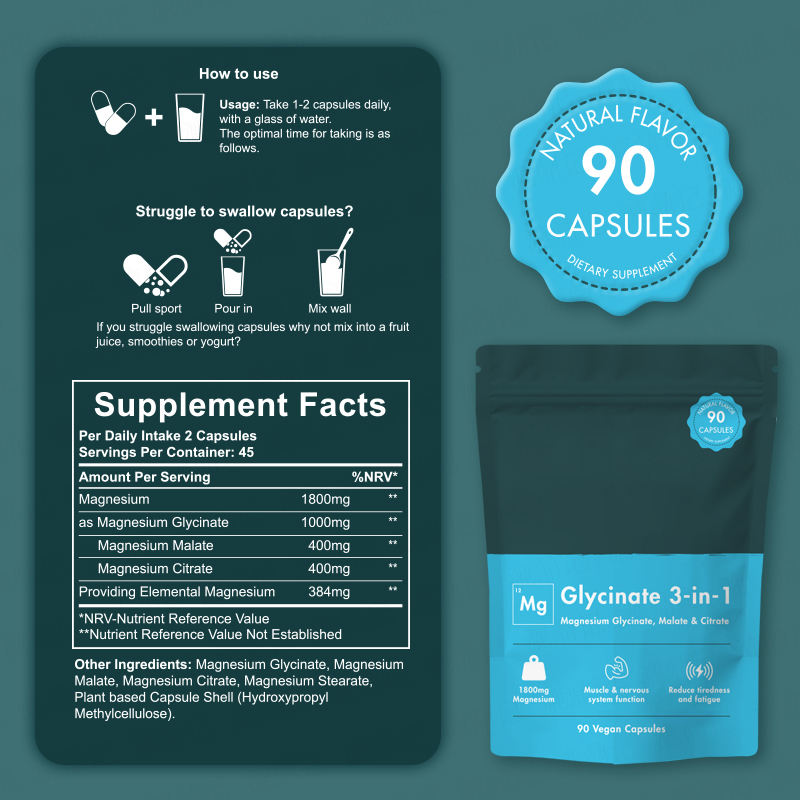 3-in-1 Magnesium Glycinate - Natural Deep Sleep